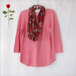 KIM ROGERS TOP W/SCARF SIZE LARGE